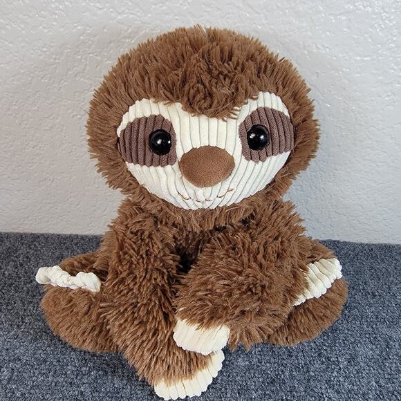 Fiesta Scruffy Brown Sloth Plush 9.5in Sitting Stuffed Animal Cute Soft Toy - Picture 1 of 6
